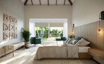 Modern Coastal Living Room and Bedroom Online and AI Interior Design