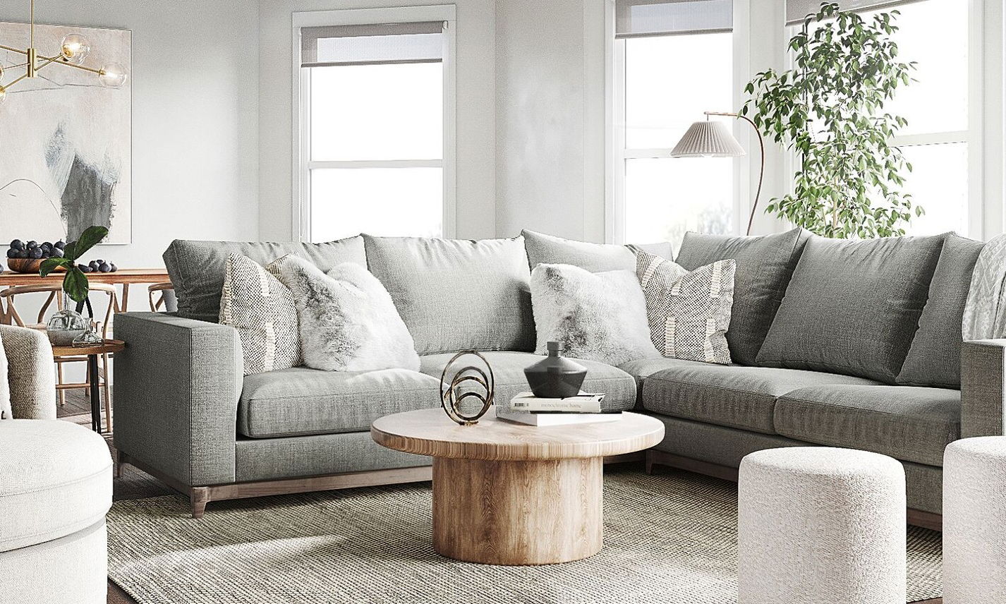 Cozy Rustic Modern Living & Dining Room