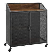 Online Designer Living Room Forest Gate™ Industrial Bar Cabinet in Dark Walnut