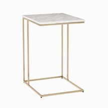Online Designer Combined Living/Dining Streamline C-Side Table, Marble, Light Bronze